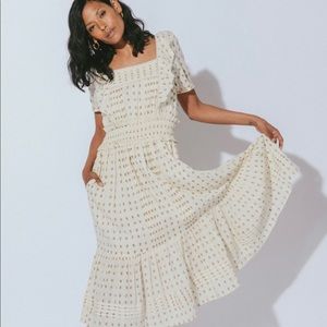 Cleobella prairie midi dress. Folklore print with pockets.